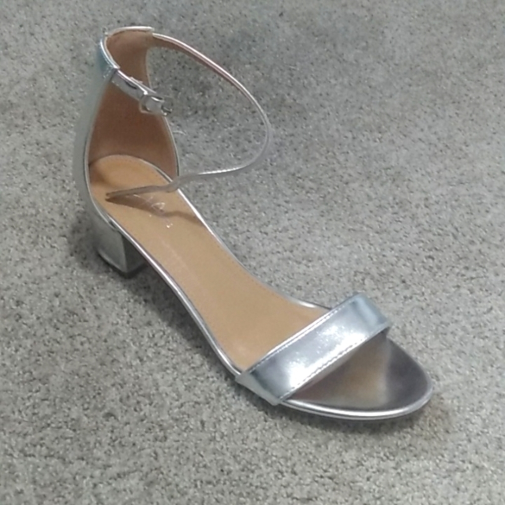 J. Adams Silver Block Heels